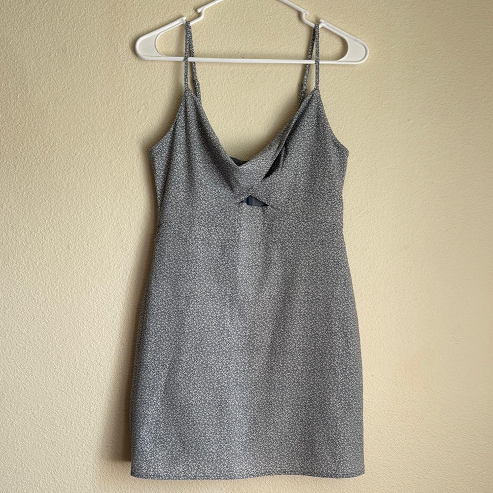 Abercrombie & Fitch Blue/Gray Sleeveless Mini Cocktail Dress